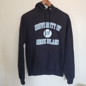 University of Rhode Island Hooded Sweatshirt Navy Oversized Champion Size Small